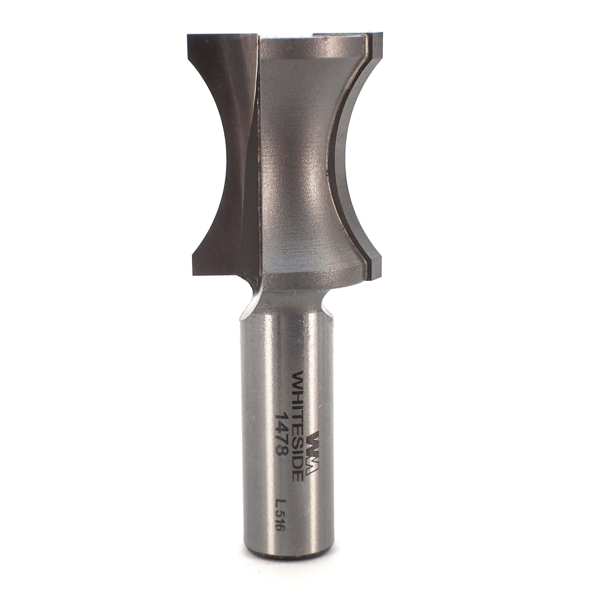 1478 Oval Edge (Half Bull Nose) Router Bit 1" A X 3/16" B X 1-1/4" CL 1" D alt 0