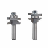 6004 2 Pc Straight Stile And Rail Door Router Bit Set 1-5/8" OD x 7/8" CL 1/2" SH alt 0