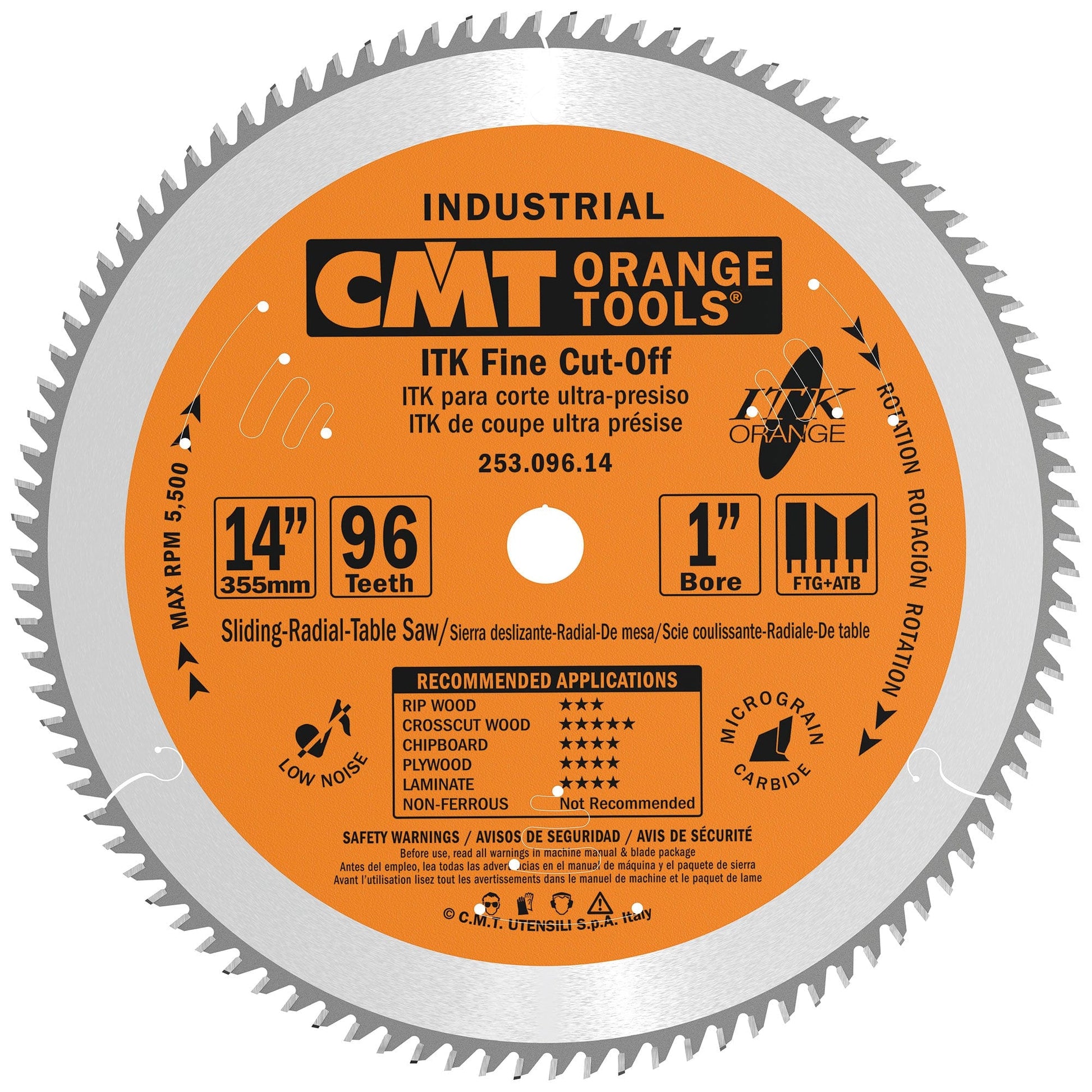 CMT 253.096.14 ITK Finish Compound Miter Saw Blade 96 Tooth Woodcraft