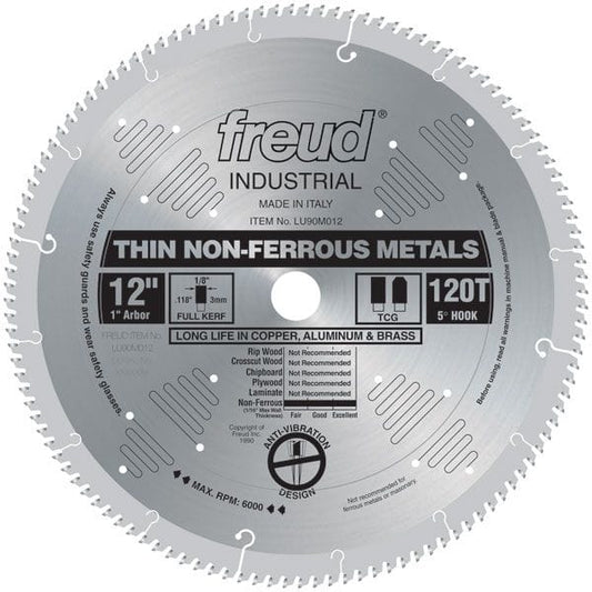 LU90M012 Circular Saw Aluminium Saw Blade 12" x 1" Bore x 120 Tooth TCG alt 0