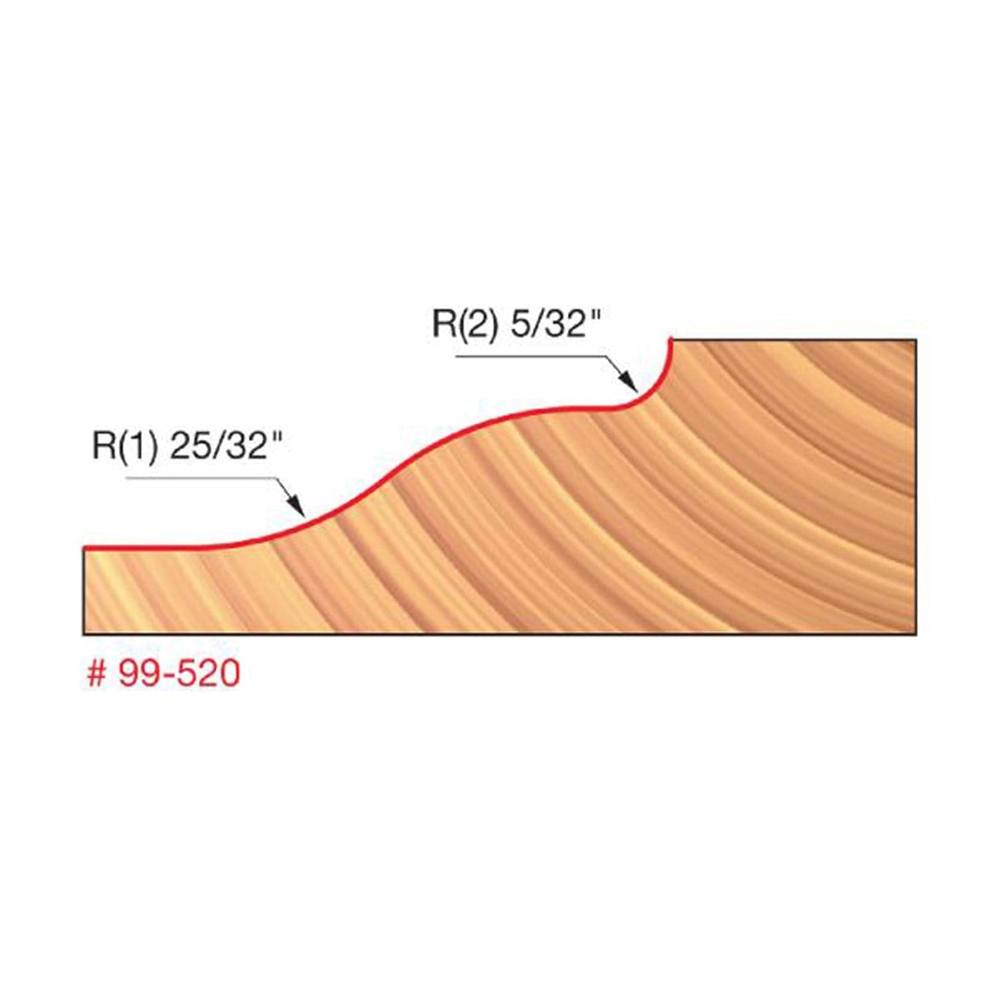 99-520 Quadra-Cut Large Raised Panel Router Bit Ogee Pattern 1/2" SH alt 0