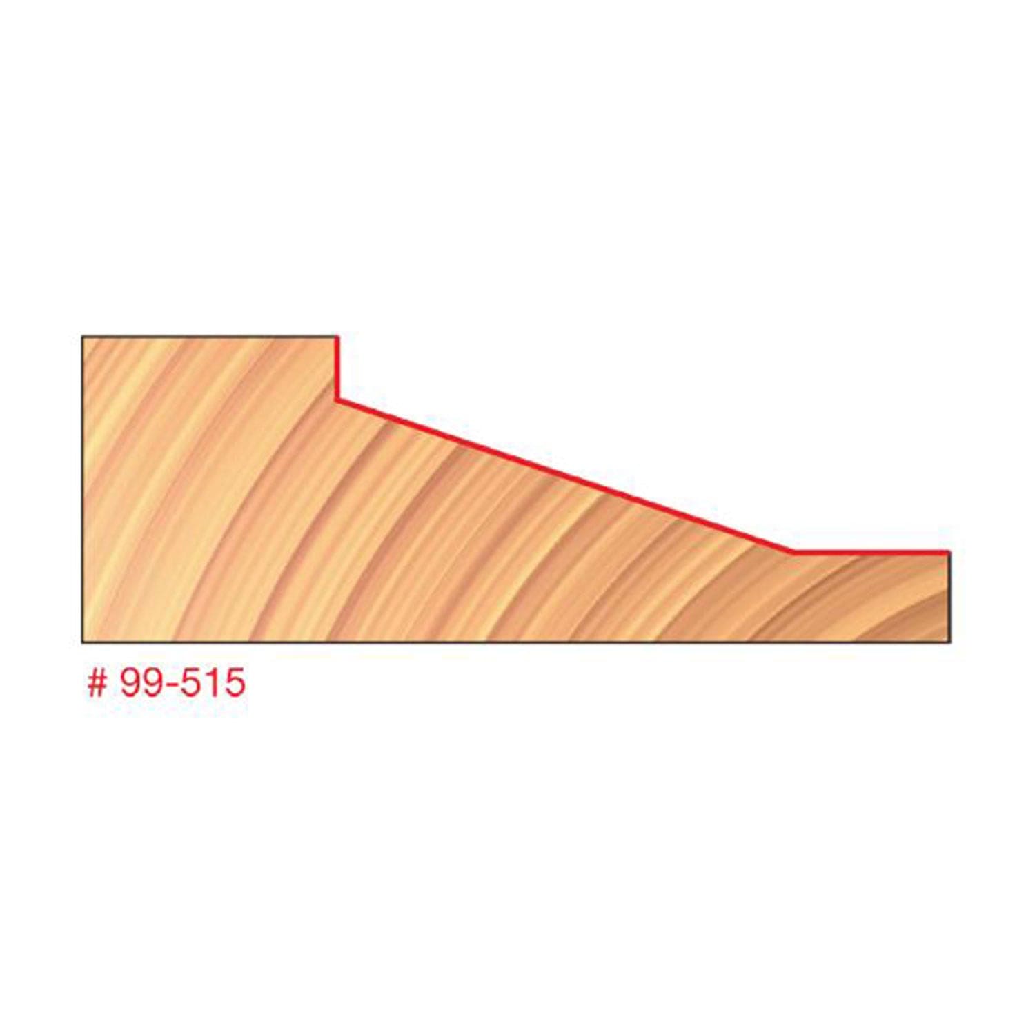 Quadra-Cut Raised Panel Router Bit Bevel Pattern, 1/2" SH alt 0