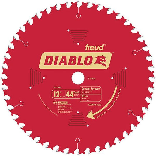 D1244X Diablo General Purpose Blade, 12" diameter, 1" arbor, 44 teeth ATB alt 0