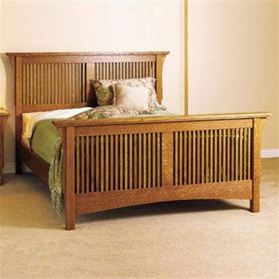 Woodworking Project Paper Plan to Build Arts & Crafts Bed alt 0