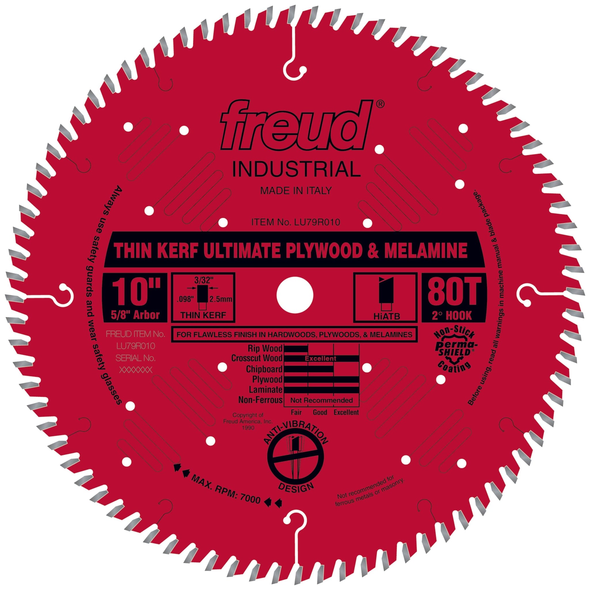 Freud LU79R010 Circular Saw Plywood/Melamine Saw Blade 10" x 5/8" Bore