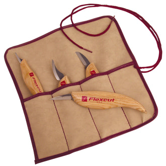 Carving Knife Set with Tool Roll - 4 Piece alt 0