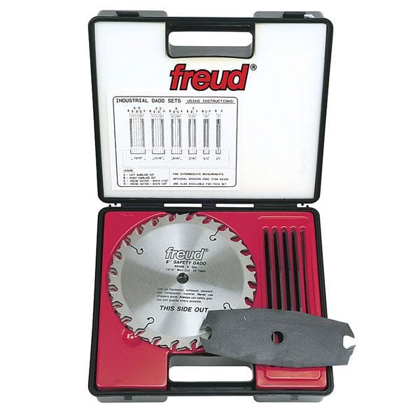 SD308 Safety Dado Set, 8" diameter, 1/4" to 13/16" cut width with 5 chippers, 5/8" arbor alt 0