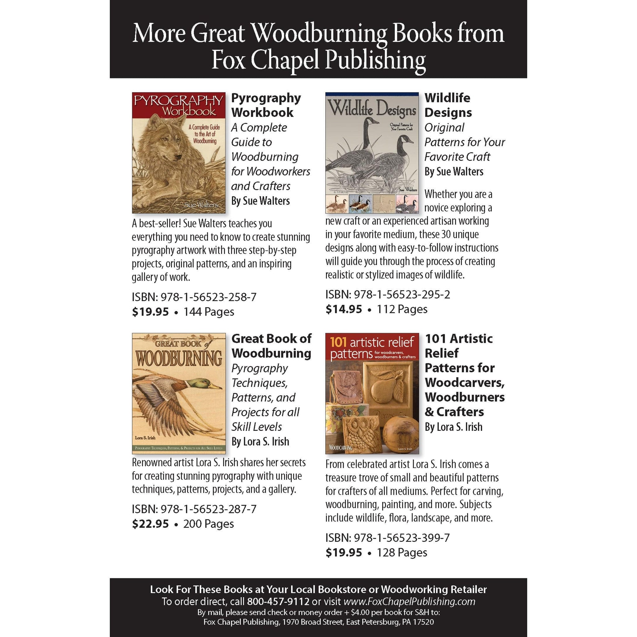 Fox Chapel Pyrography Workshop with Sue Walters 2-DVD Set & Booklet ...