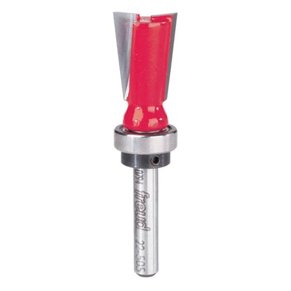 22-505 Dovetail Router Bit with Top Bearing 1/4" SH 5/8" D 7 Degrees alt 0