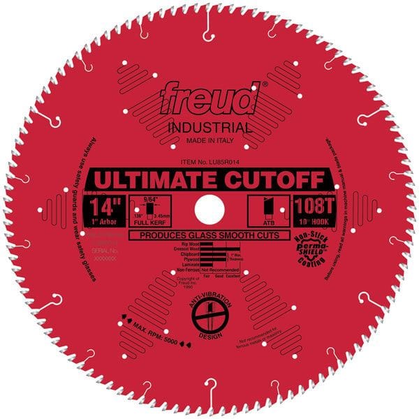 LU85R014 Industrial Ultimate Cut-Off Blade with Red Perma-Shield, 14" diameter, 1" arbor alt 0