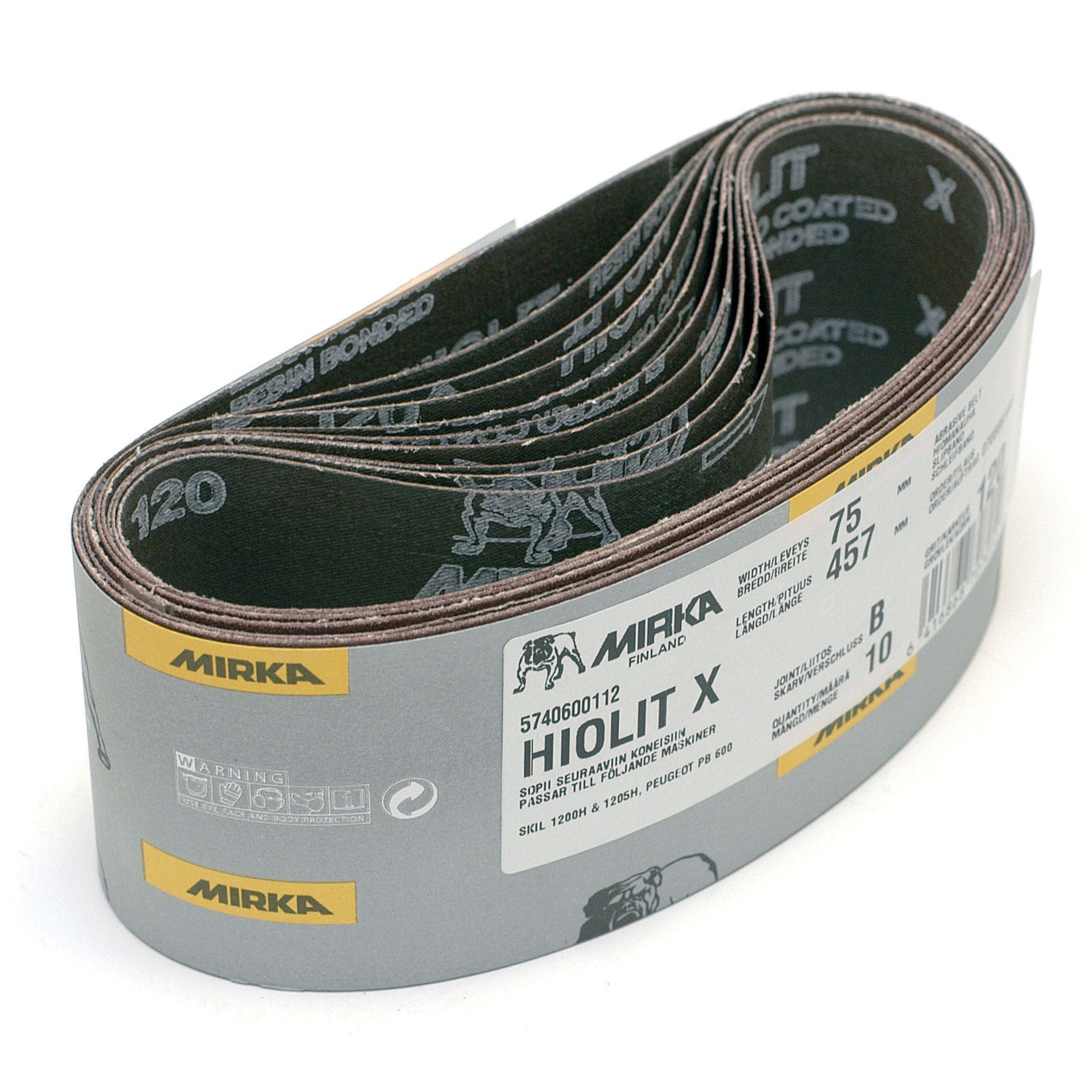 3" x 24" Hiolit XO Portable Abrasive Belt, 60 Grit, 10 pk