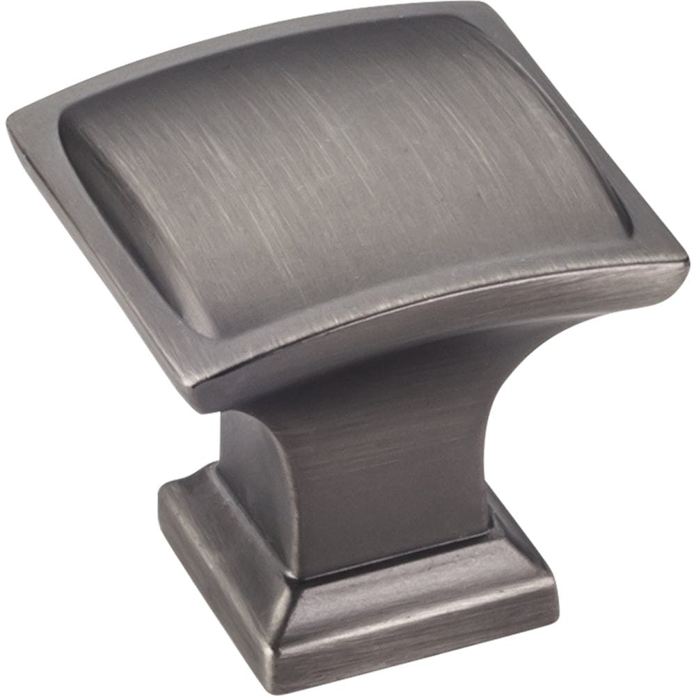 Annadale Square Pillow Top Knob, 1-1/4" O.L., Brushed Pewter alt 0