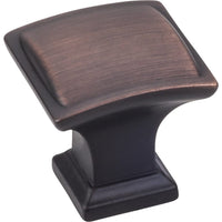 Annadale Square Pillow Top Knob, 1-1/4" O.L., Brushed Oil Rubbed Bronze alt 0
