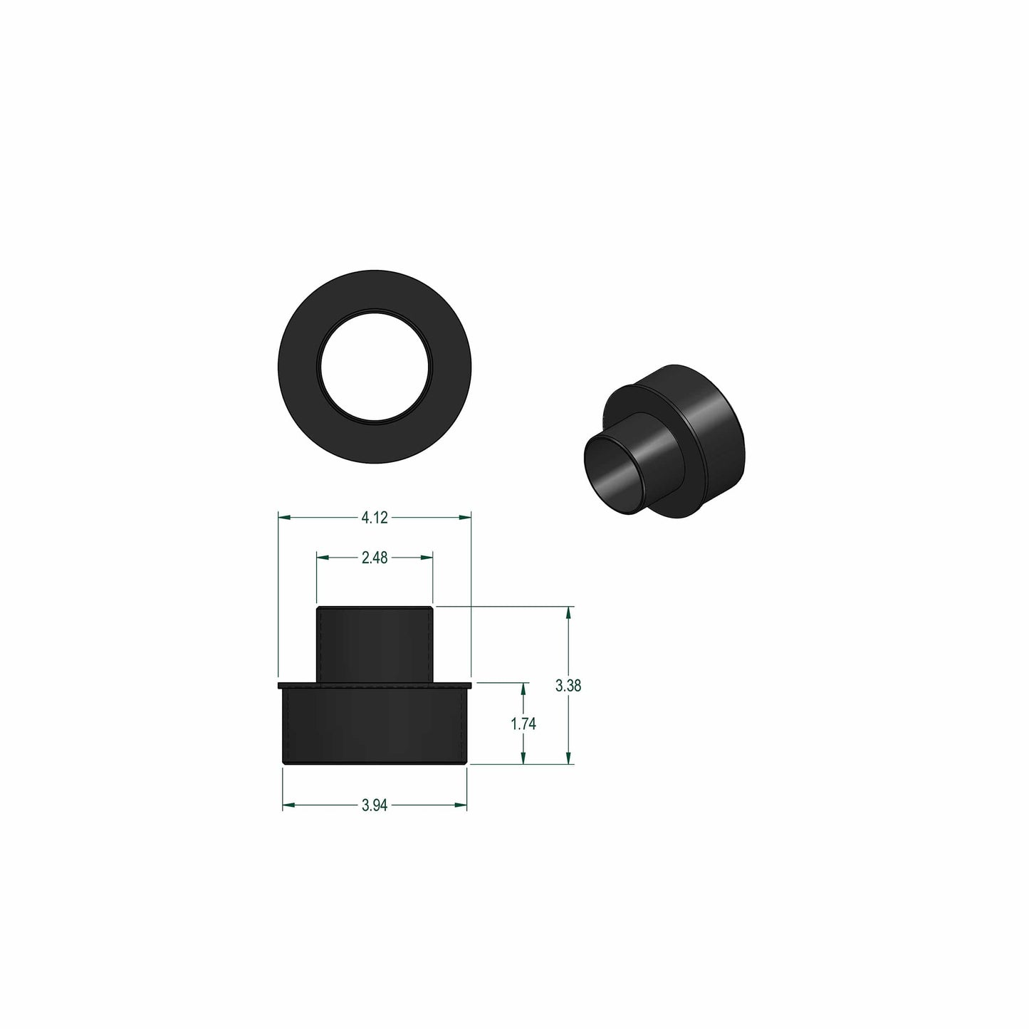 4" to 2-1/2" ABS Reducer Fitting for Dust Collection System alt 0