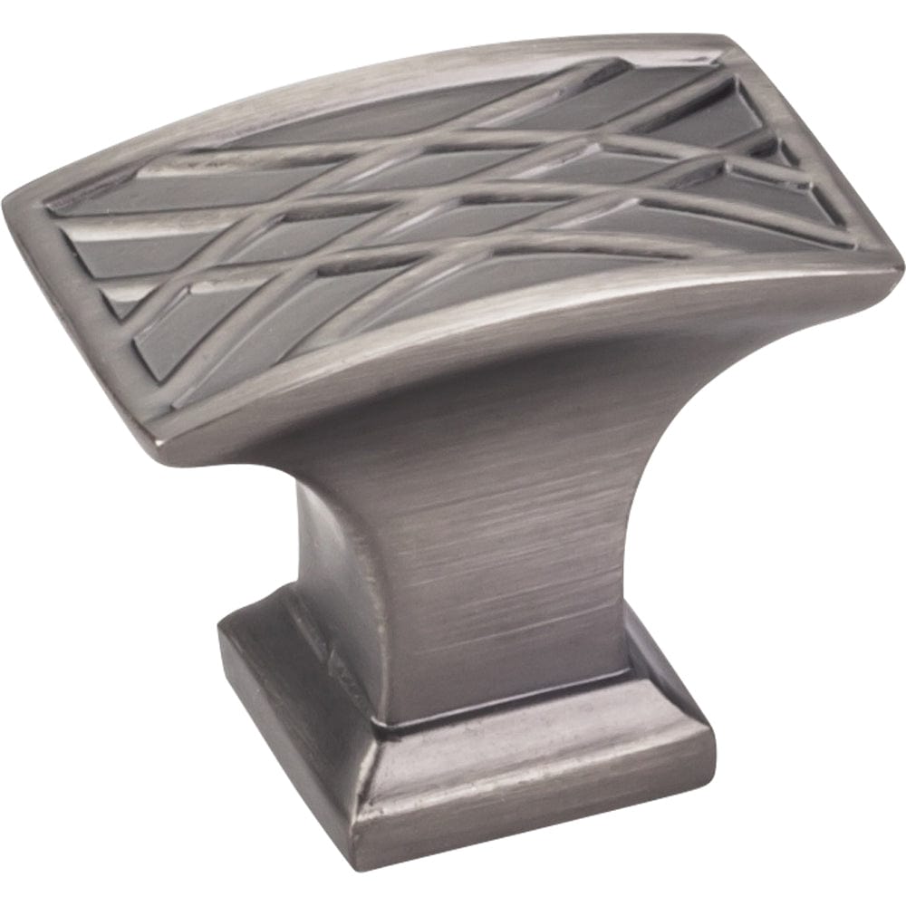 Aberdeen Rectangle Lined Knob, 1-1/2" O.L., Brushed Pewter alt 0