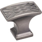 Aberdeen Rectangle Lined Knob, 1-1/2" O.L., Brushed Pewter alt 0