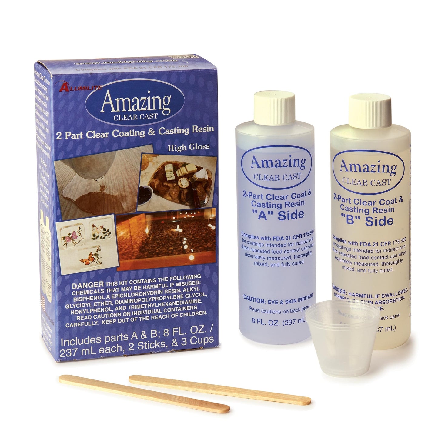 Amazing Clear Cast Epoxy Resin - High Gloss - 16 oz Kit alt 0
