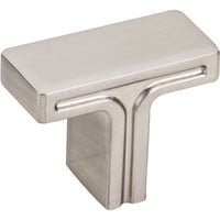 Anwick Rectangle Knob, 1-3/8" O.L., Satin Nickel alt 0
