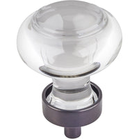 Harlow Small Button Glass Knob, 1-7/16" Dia.,  Brushed Oil Rubbed Bronze alt 0