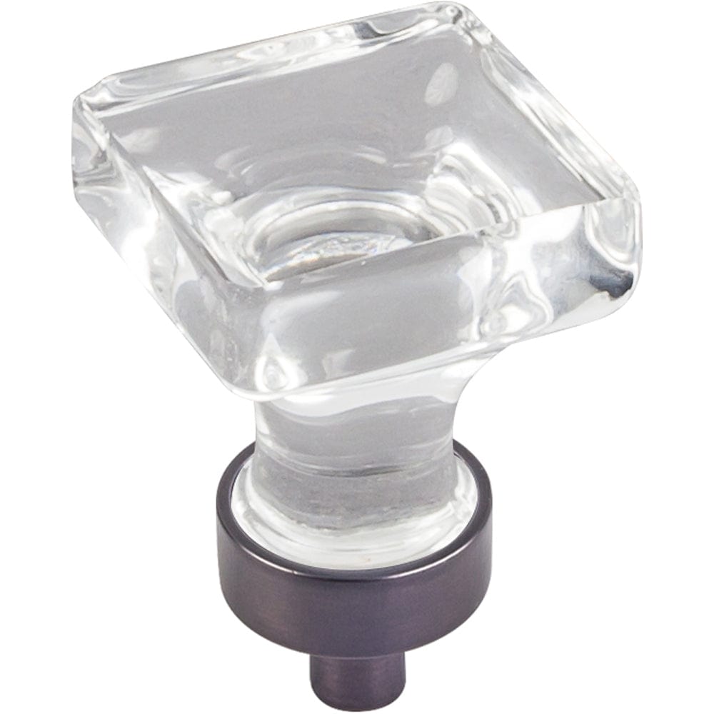  Harlow Small Square Glass Knob 1" O.L.,  Brushed Oil Rubbed Bronze alt 0
