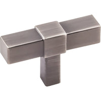 Zane "T" Knob, 2" O.L., Brushed Pewter alt 0