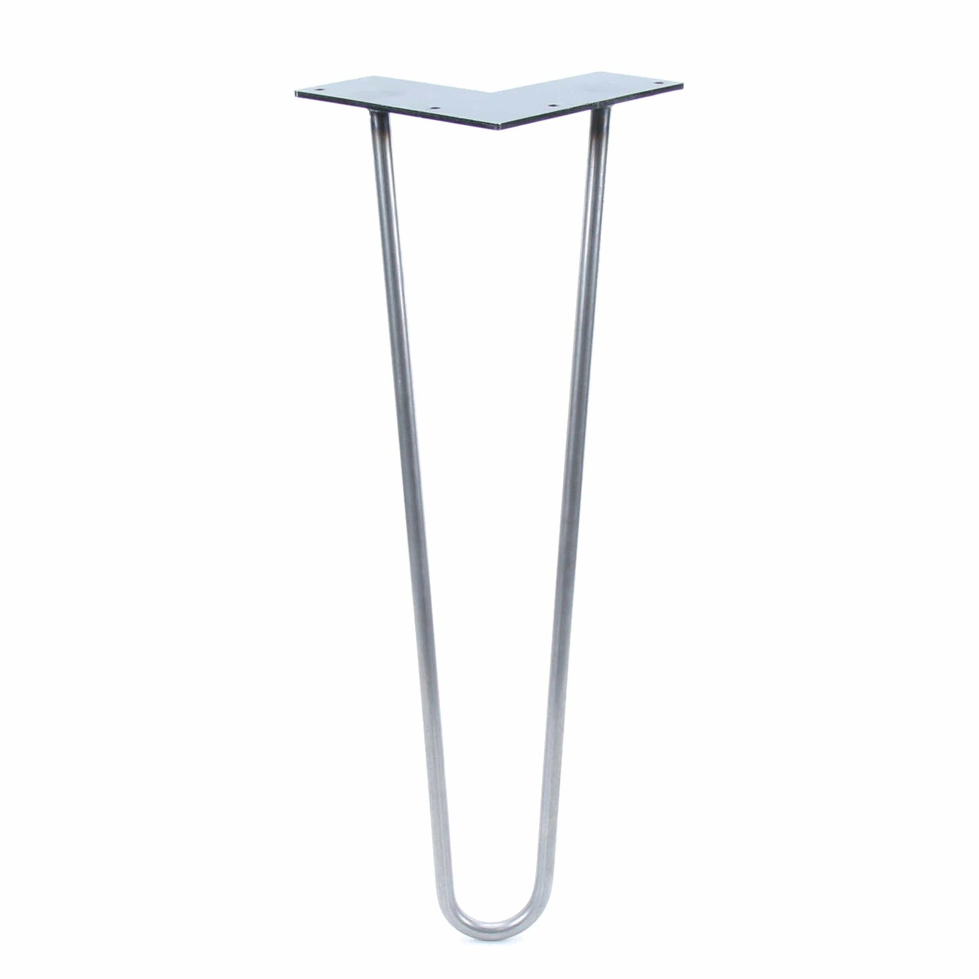 2-wire Hairpin Leg Raw Steel 3/8" x 16" alt 0