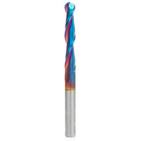 46294-K 2D/3D Carving 0.10 Deg Straight Angle Ball Nose Double Flute Router Bit 1/4"D 1-1/2"CH 1/8"R 1/4"SH 3"OL alt 10