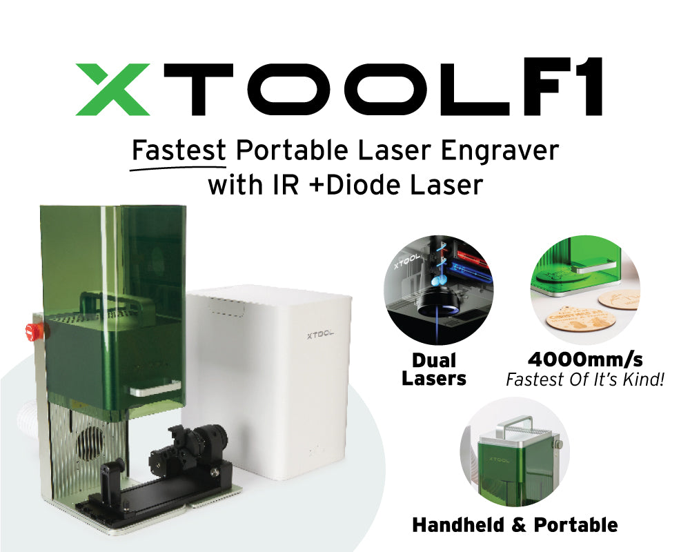 xTool F1. Fastest portable laser engraver with IR +Diode laser