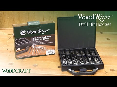 WoodRiver - 100-Piece Combo Brad Point And Twist Drill Bit Box