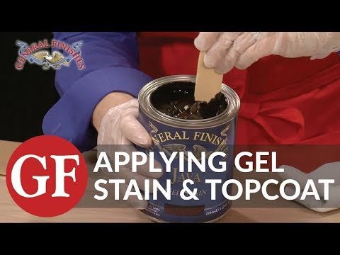 Apply gel stain to raw wood